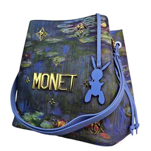 LOUIS VUITTON Masters Monet Neonoe Bucket Bag Shoulder Tote Strap Rare LV EUC - Picture 1 of 14